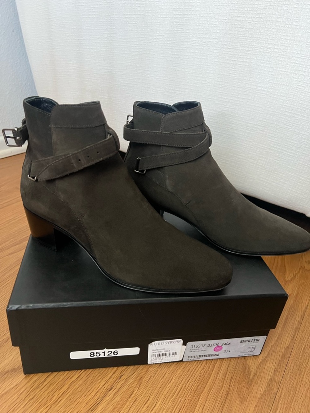 Woman’s YSL Blake Booties in Haunting Green